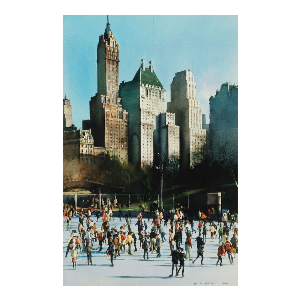 Mae H. Bertoni (born 1929) Manhattan Snowfall sight 20 1/2 x 13 1/4 in. (1 of 3)