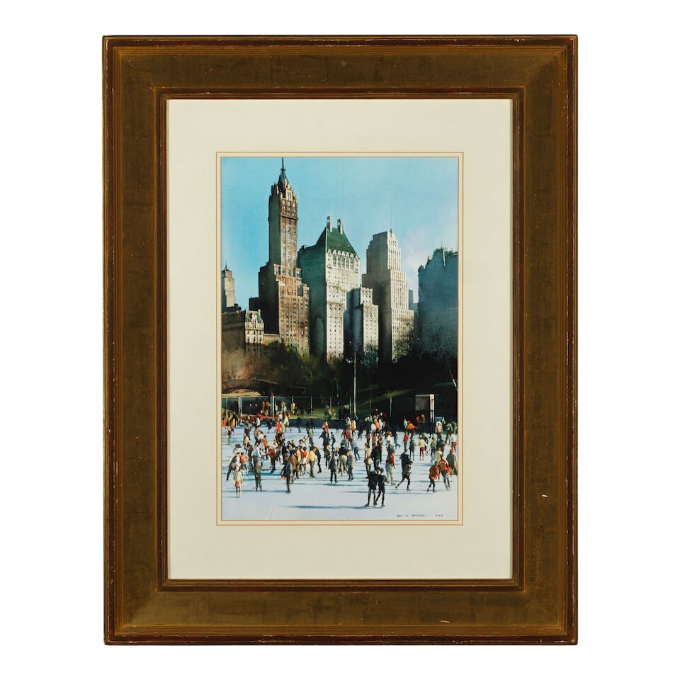 Mae H. Bertoni (born 1929) Manhattan Snowfall sight 20 1/2 x 13 1/4 in. - 2