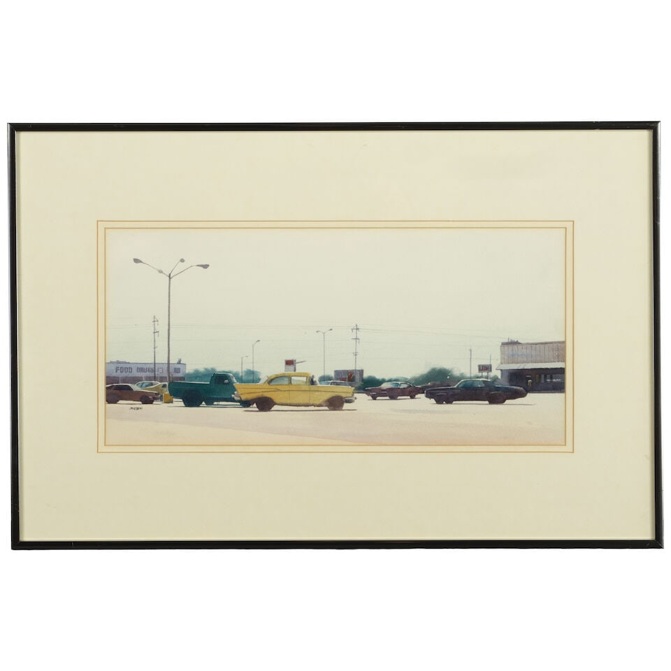 Jonathan Janson (born 1950) The Parking Lot sight 7 3/4 x 16 1/4 in. - 3