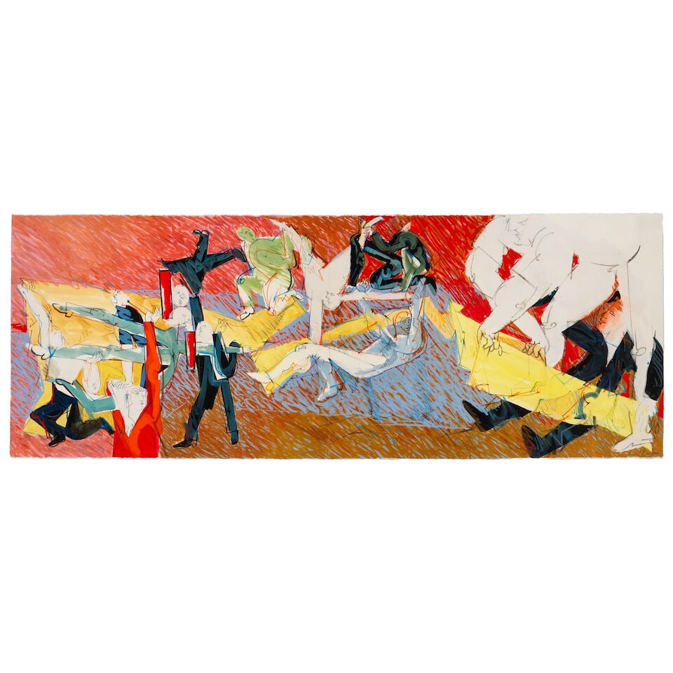 Dimitri Petrov (1919-1986) Under Canvas Dancing sight 22 x 59 in. (1 of 2)