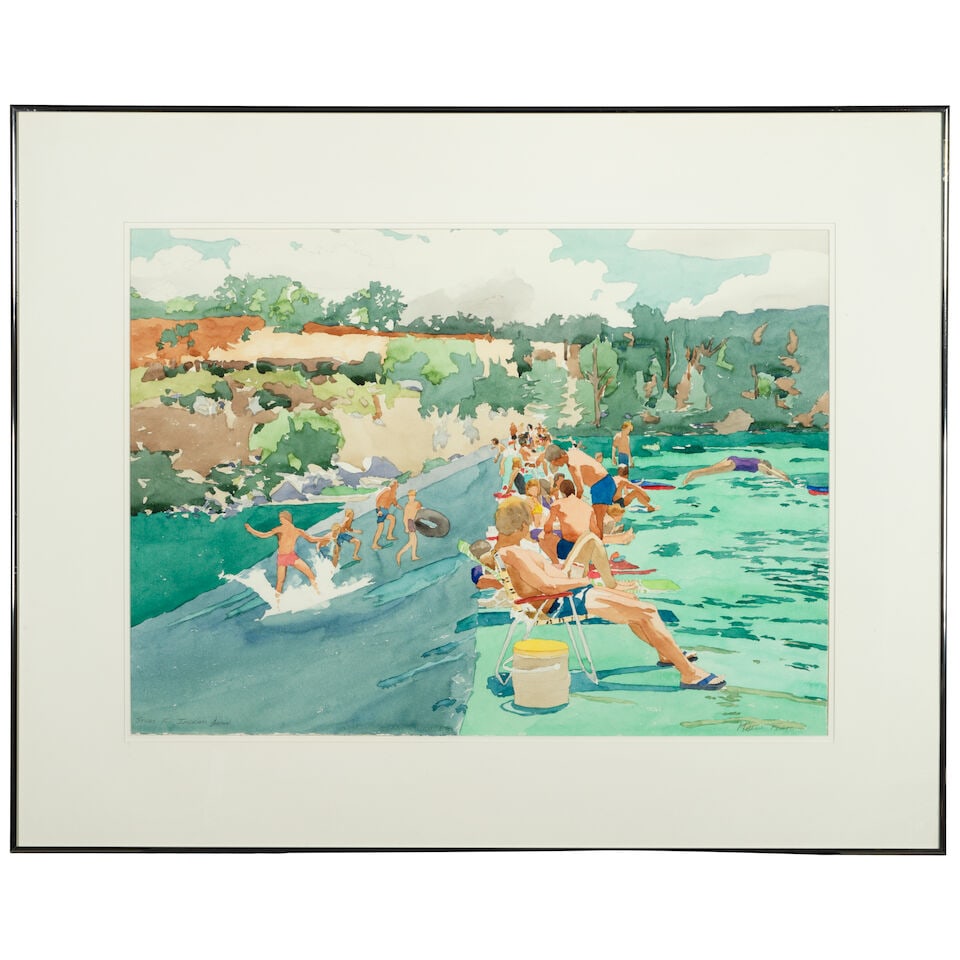 Malou Flato (born 1953) Study for Ingram Dam sight 21 1/4 x 29 1/4 in. - 3