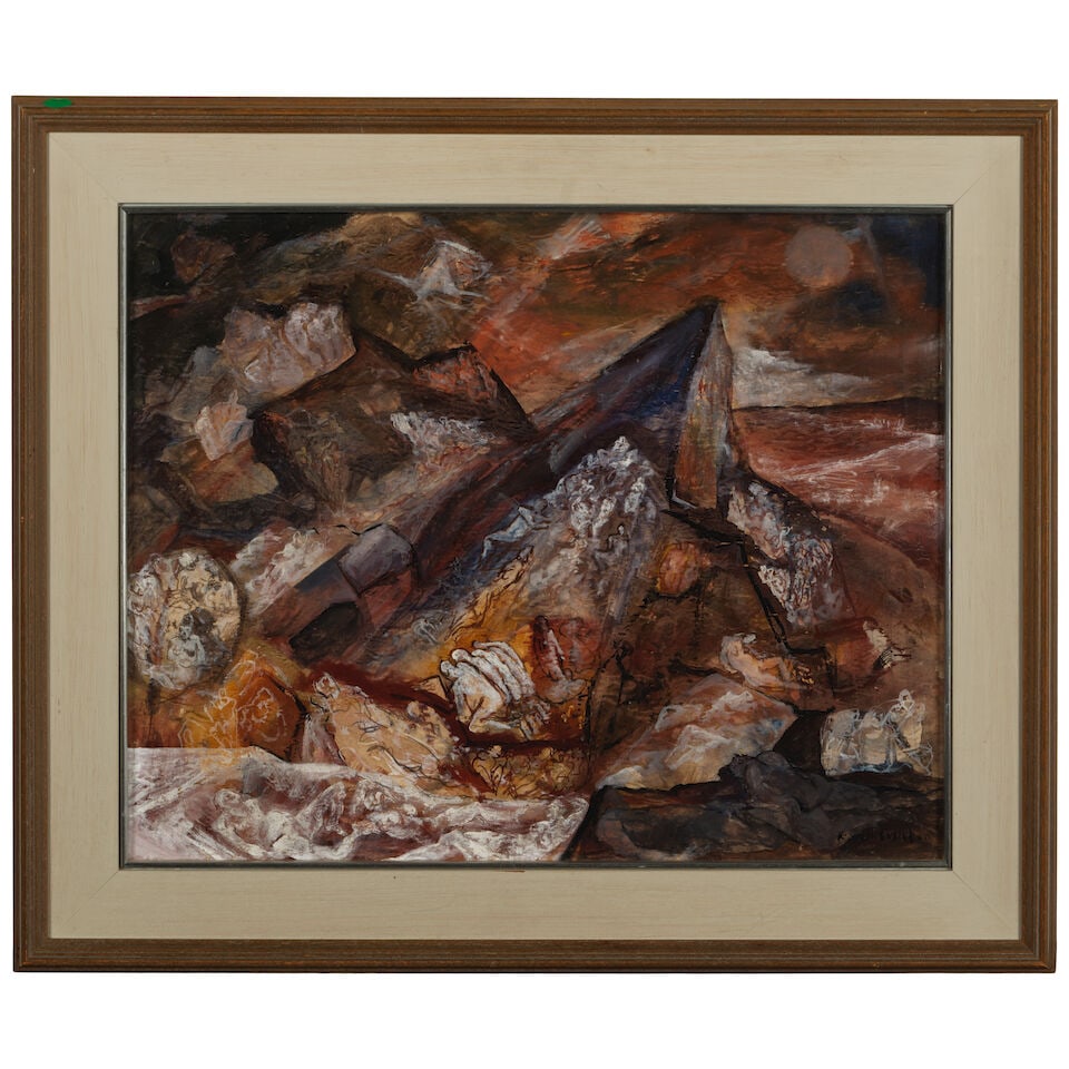 Kenneth L. Callahan (1905-1986) Mountains & Multitudes 17 1/2 x 22 in. (Painted in 1943.) - 3