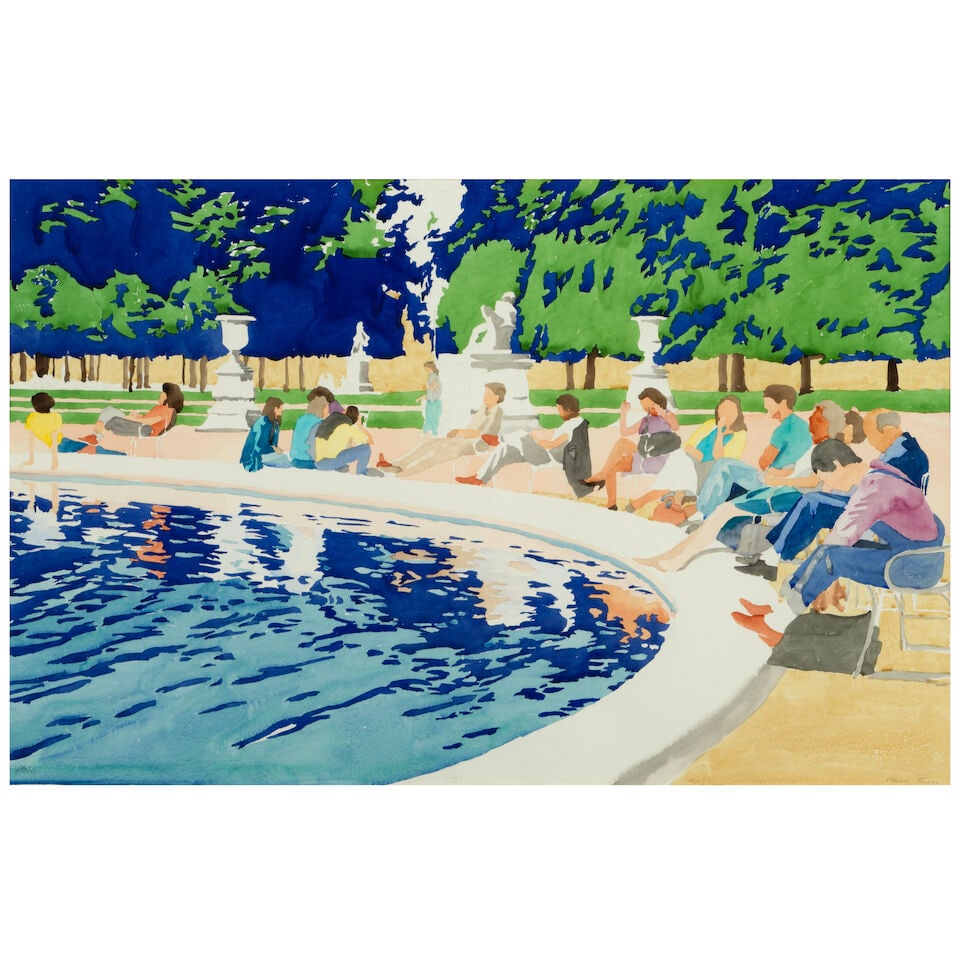 Malou Flato (born 1953) Paris sight 25 1/4 x 39 in.: Malou Flato (born 1953) Paris signed 'Malou Flato' (lower right) and titled (lower left) watercolor and pencil on paper sight 25 1/4 x 39 in. Footnotes: Provenance From a Houston Corporate Collection