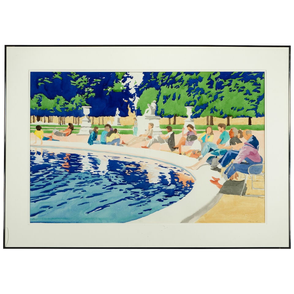 Malou Flato (born 1953) Paris sight 25 1/4 x 39 in. - 3