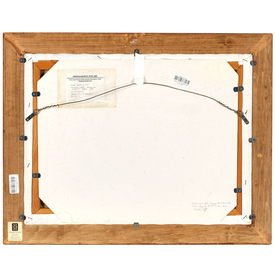 Frank Croft (born 1952) Evening Light - Sangre de Cristos 18 x 24 in (Painted in November 2001.) - 2