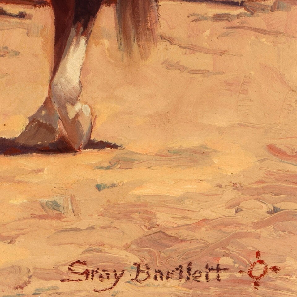 Gray Bartlett (1885-1951) At the Stables 16 1/2 x 20 1/2 in. - 3