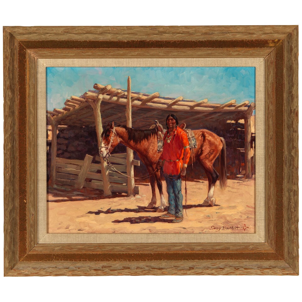 Gray Bartlett (1885-1951) At the Stables 16 1/2 x 20 1/2 in. - 4