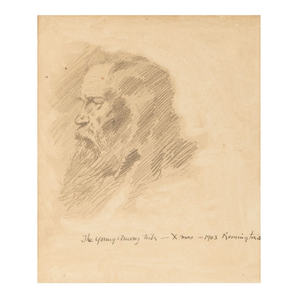 Frederic Remington (1861-1909) The Young Among Tribe sight 9 3/4 x 8 in. (1 of 3)