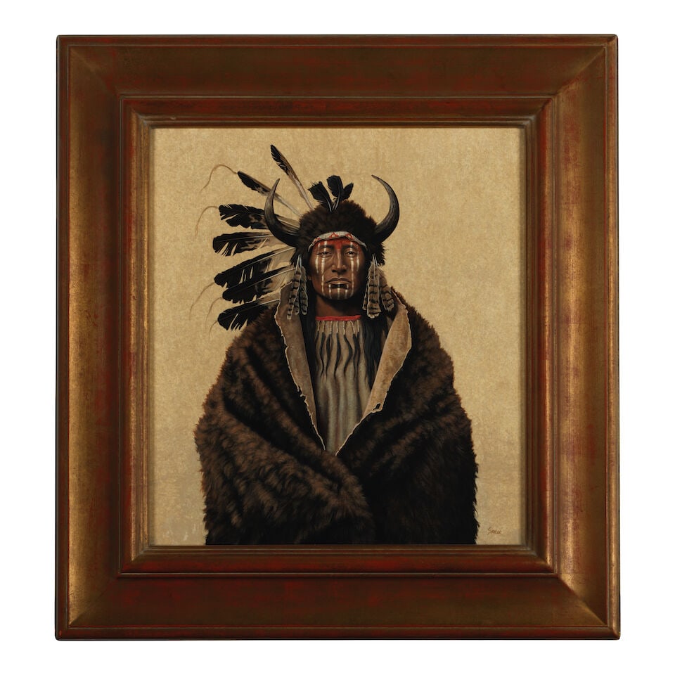 Kirby Sattler (born 1950) Buffalo Headdress 20 x 18 in. - 3