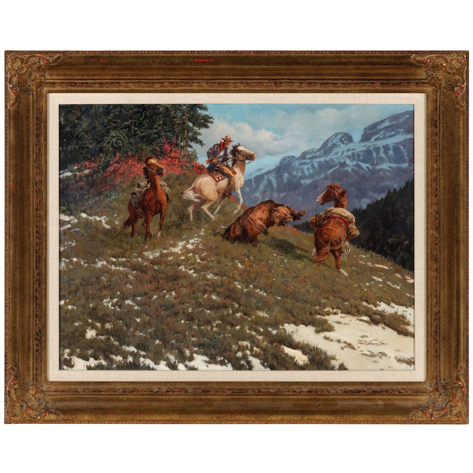 Paul Abram Jr. (1933-2005) The Bear Attack 18 x 24 in. - 4