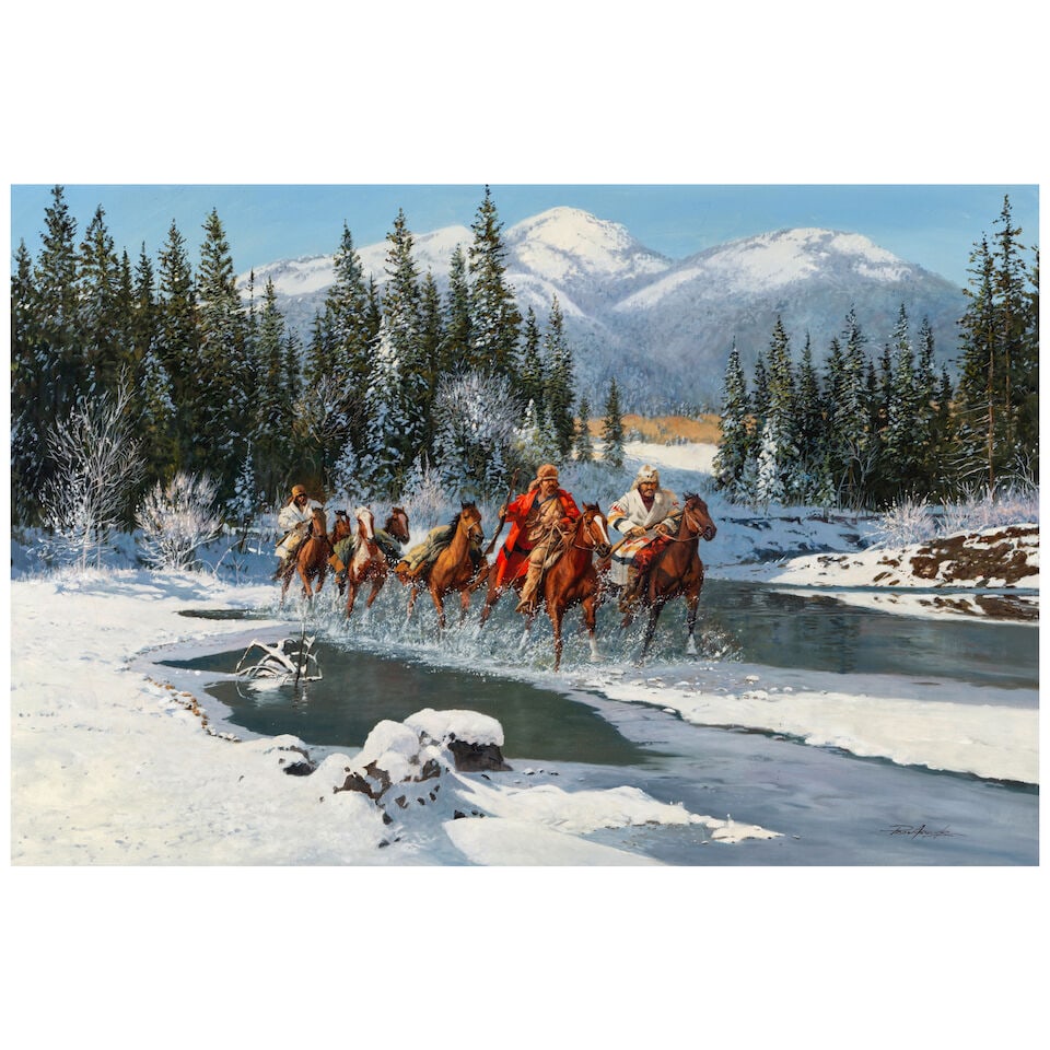 Paul Abram Jr. (1933-2005) On the Move 24 x 26 in. (1 of 3)