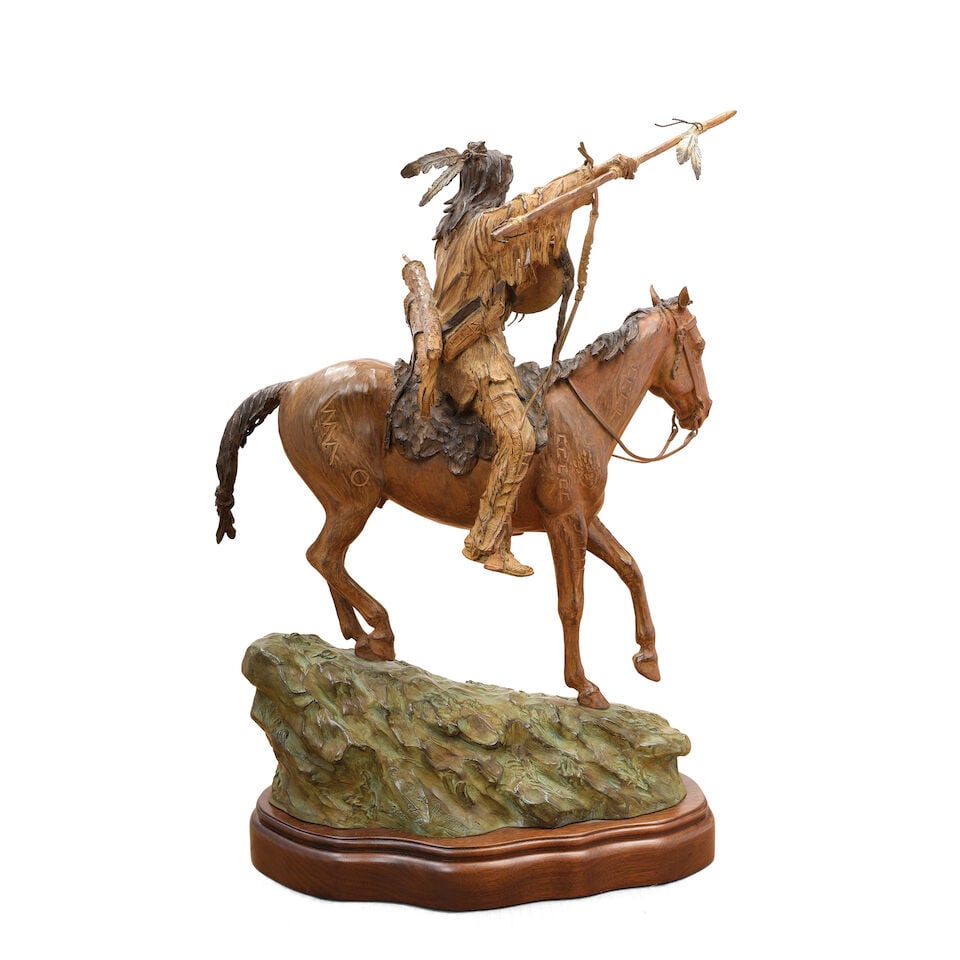 Bill Nebeker (born 1942) A Warrior's Challenge 21 in. high - 4