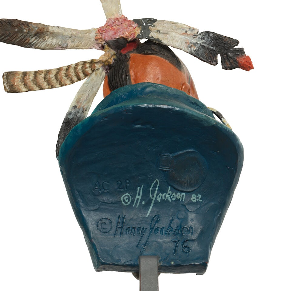 Harry Jackson (1924-2011) Algonquin Chief 9 in. high on a 4 3/4 in. granite base - 2