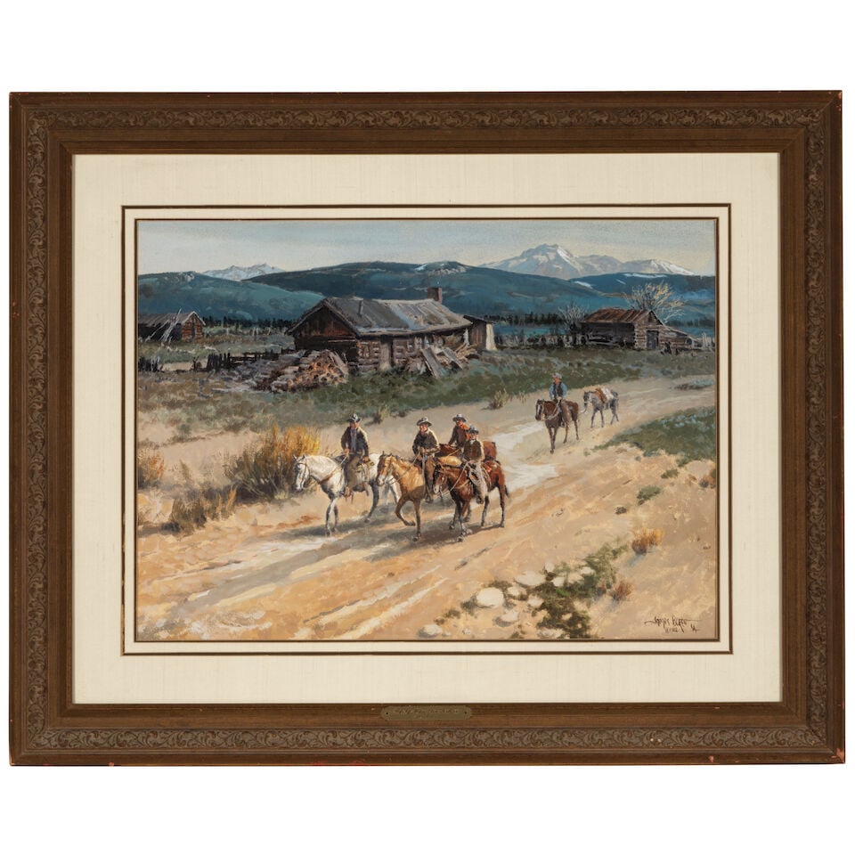 James Erwin Boren (1921-1990) Rocky Mountain Riders sight 21 x 29 in. - 3