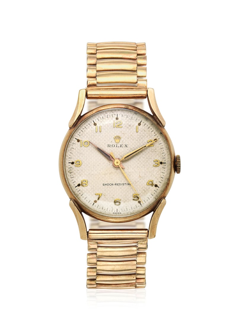 ROLEX. A 9K GOLD MANUAL WIND BRACELET WATCH Precision, c. 1950s (1 of 1)