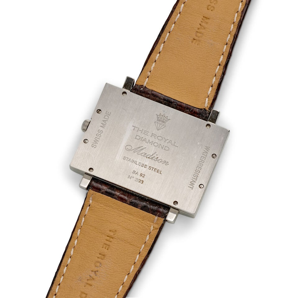 [NO RESERVE] THE ROYAL DIAMOND. A STAINLESS STEEL DIAMOND SET QUARTZ WRISTWATCH Madison, Ref: BA... - 2