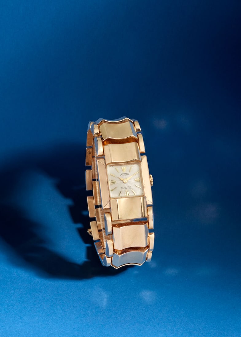 [NO RESERVE] FLUDO. AN 18K GOLD MANUAL WIND BRACELET WATCHc. 1960s - 3