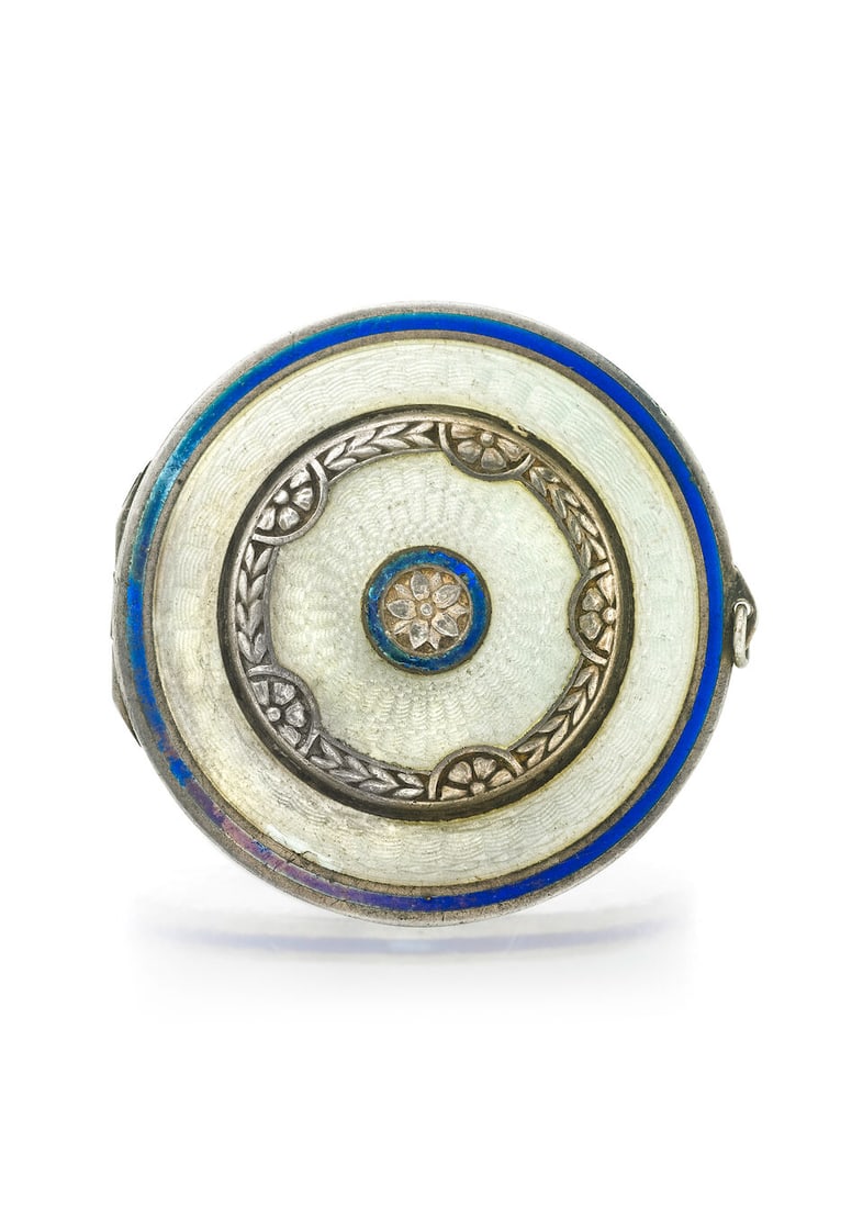 [NO RESERVE] A SILVER GILT, BLUE AND WHITE ENAMEL CONTINENTAL EROTIC AUTOMATONc. 1830s - 2