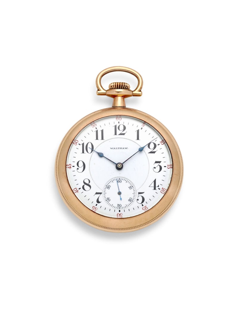 [NO RESERVE] AMERICAN WALTHAM. A 9K GOLD KEYLESS WIND OPEN FACE WATCHc. 1900s (1 of 3)