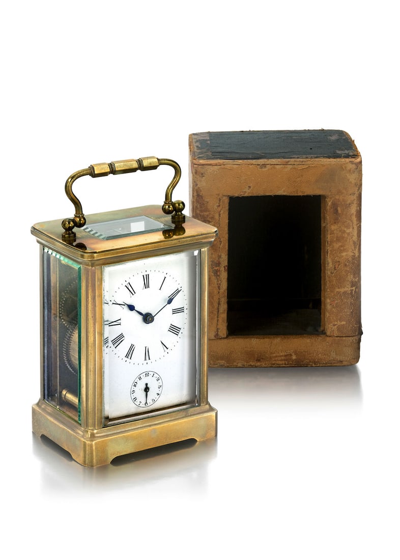 [NO RESERVE] FRENCH CARRIAGE CLOCK WITH ALARM FUNCTIONc. 1900s (1 of 1)