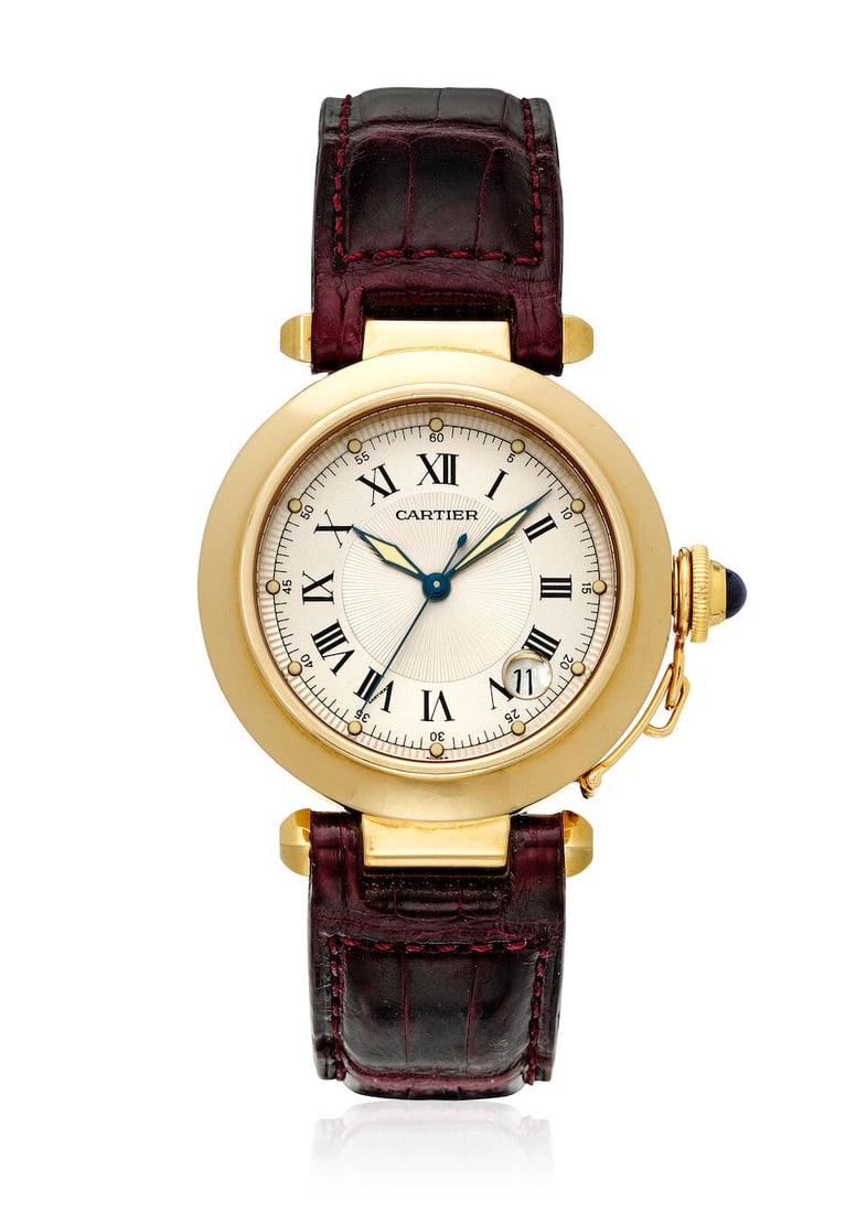 CARITER. AN 18K GOLD AUTOMATIC WRISTWATCH Pasha de Cartier, Ref: 1028, c. 1990s (1 of 1)