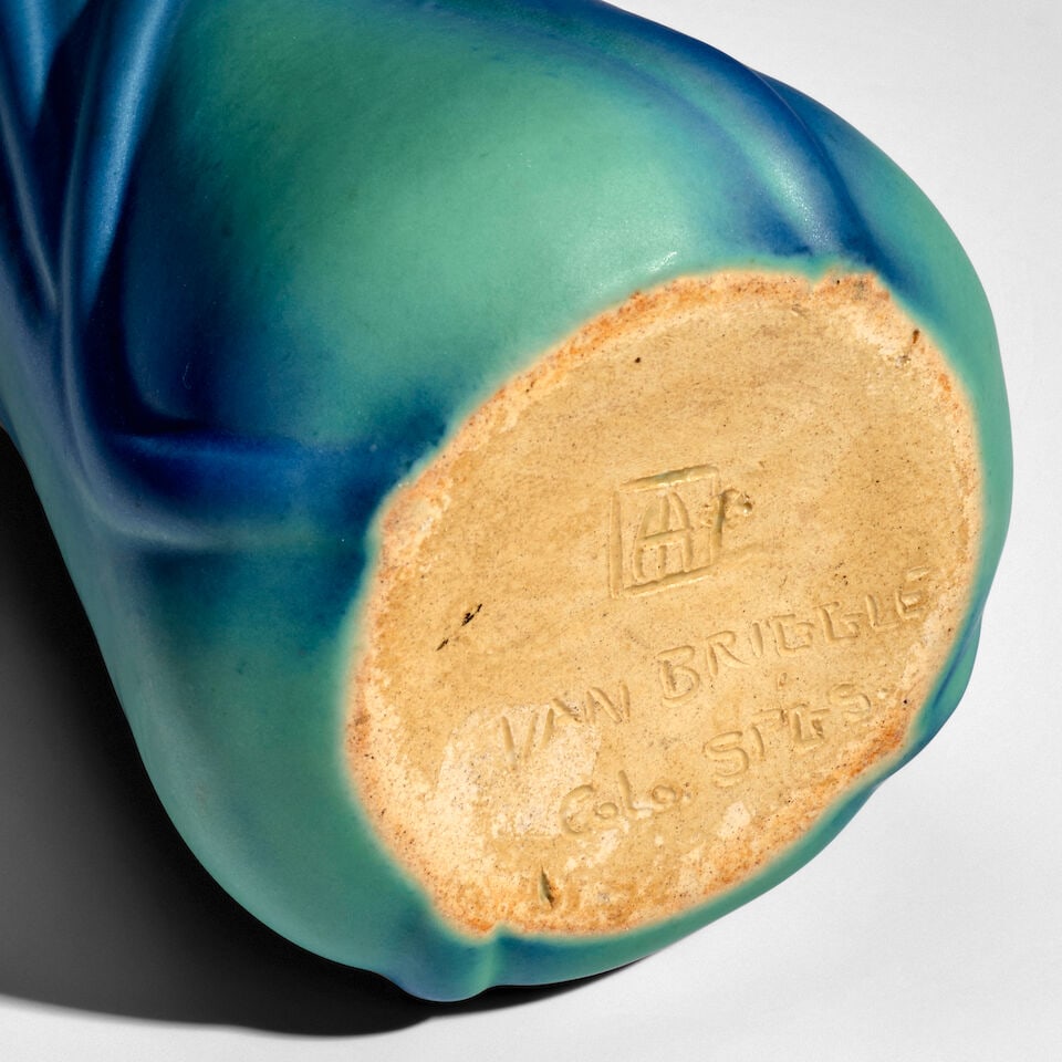 VAN BRIGGLE POTTERY VASE Colorado Springs, Colorado, c. 1900-1910, glazed earthenware, incised f... - 2