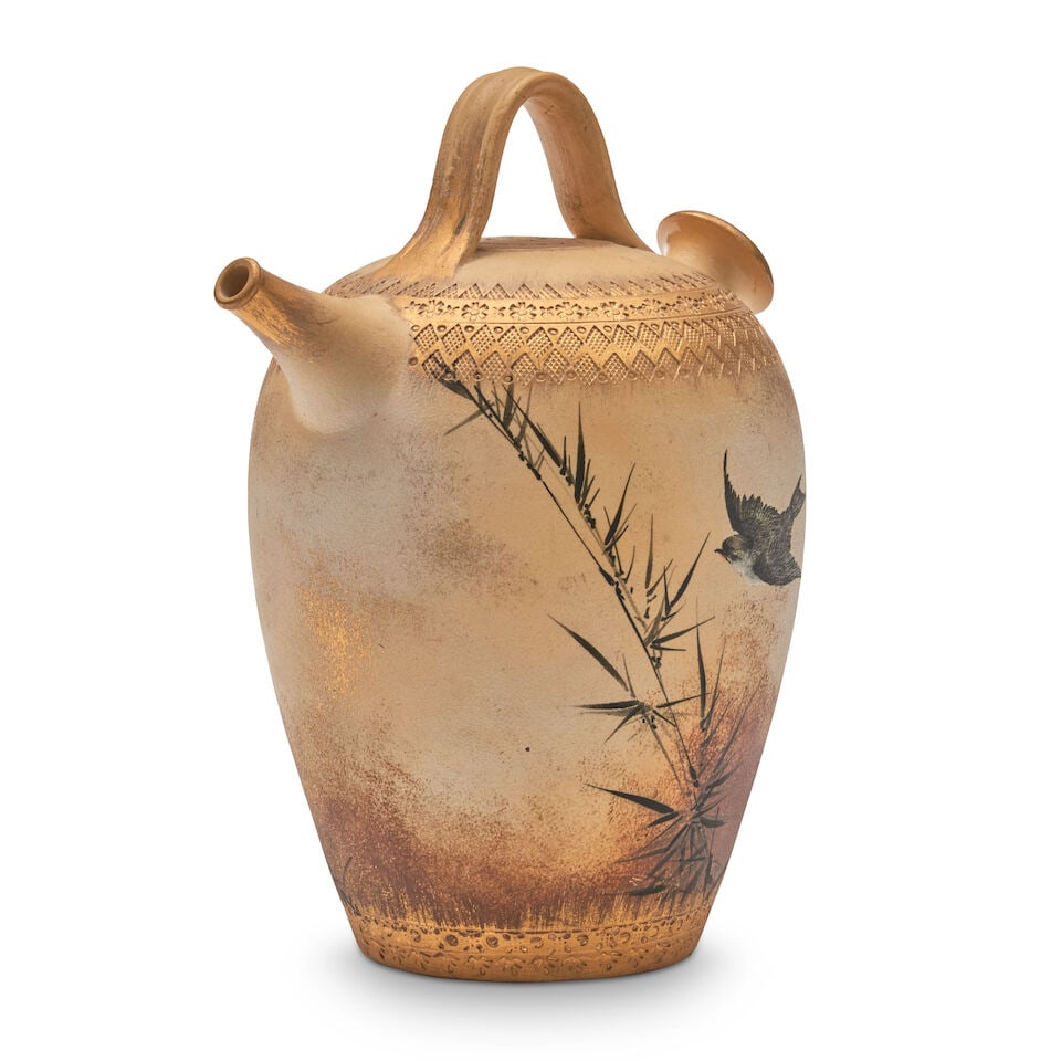 MATT A. DALY FOR ROOKWOOD POTTERY DULL FINISH SPANISH WATER JUG Cincinnati, Ohio, 1885, depictin... - 3
