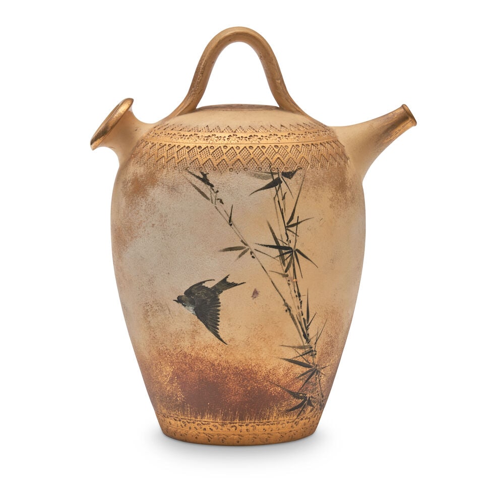 MATT A. DALY FOR ROOKWOOD POTTERY DULL FINISH SPANISH WATER JUG Cincinnati, Ohio, 1885, depictin... - 4