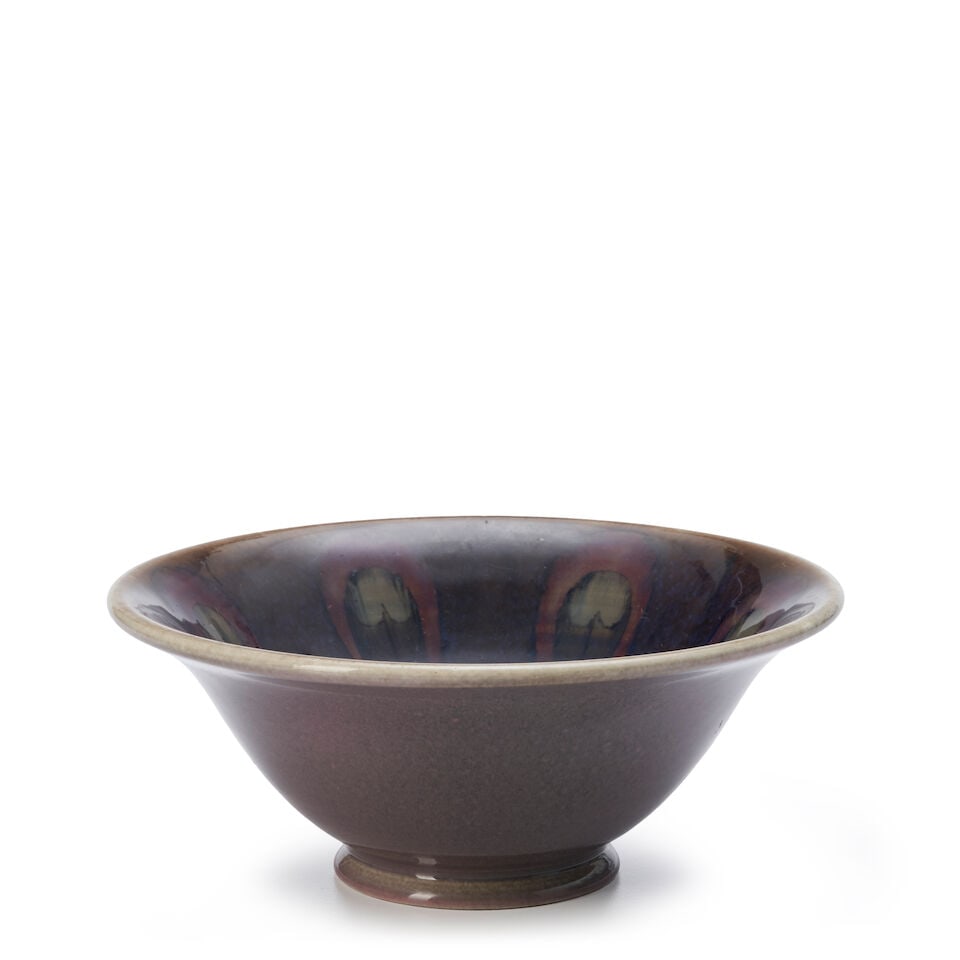 SARA SAX (1870-1949) FOR ROOKWOOD POTTERY 'PEACOCK FEATHER' BOWL Cincinnati, Ohio, dated 1926, g... (1 of 3)