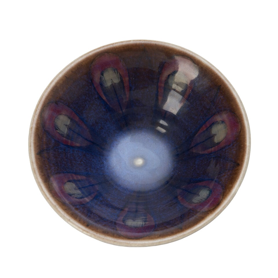 SARA SAX (1870-1949) FOR ROOKWOOD POTTERY 'PEACOCK FEATHER' BOWL Cincinnati, Ohio, dated 1926, g... - 2