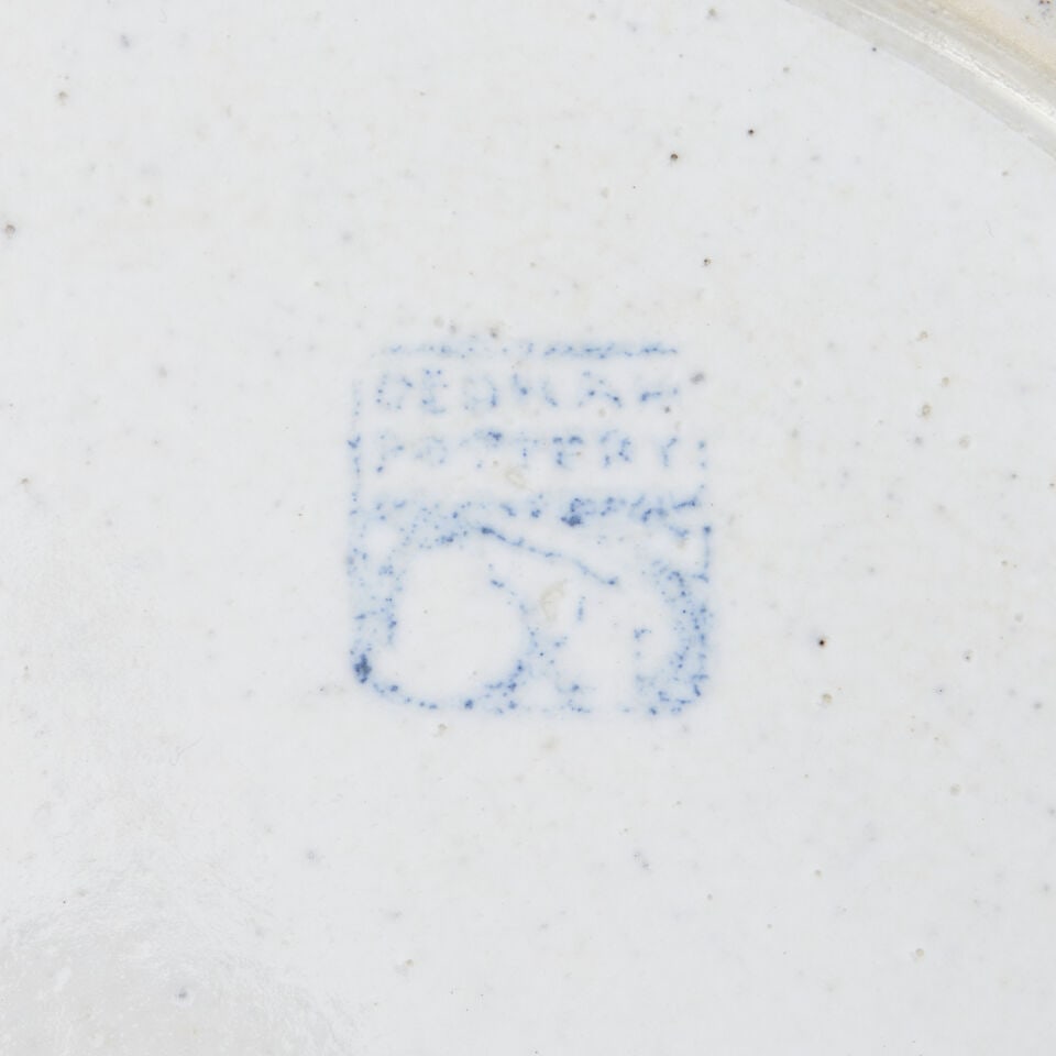 TWO DEDHAM POTTERY 'POND LILY' PLATES AND A 'TURKEY' PLATE Dedham, Massachusetts, 1896-1929, gla... - 2