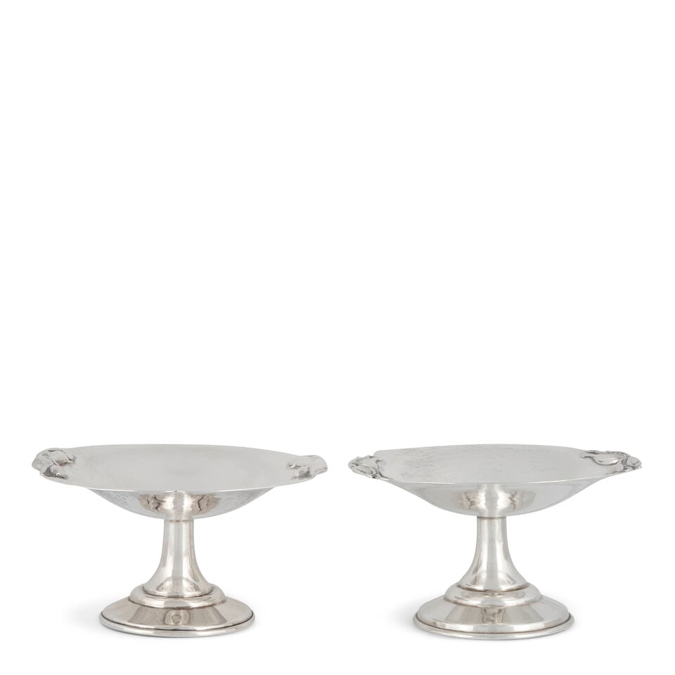 TWO CARL POUL PETERSEN STERLING SILVER TAZZA Montreal, Canada, mid-20th century, one in the peap... (1 of 2)