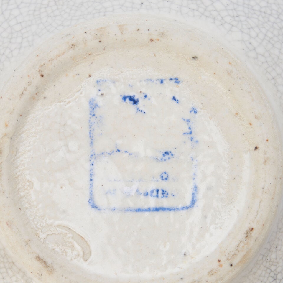 DEDHAM POTTERY 'LOTUS LEAF' BULB BOWL AND A 'BUTTERFLY AND FLOWER' BOWL Dedham, Massachusetts, 1... - 2