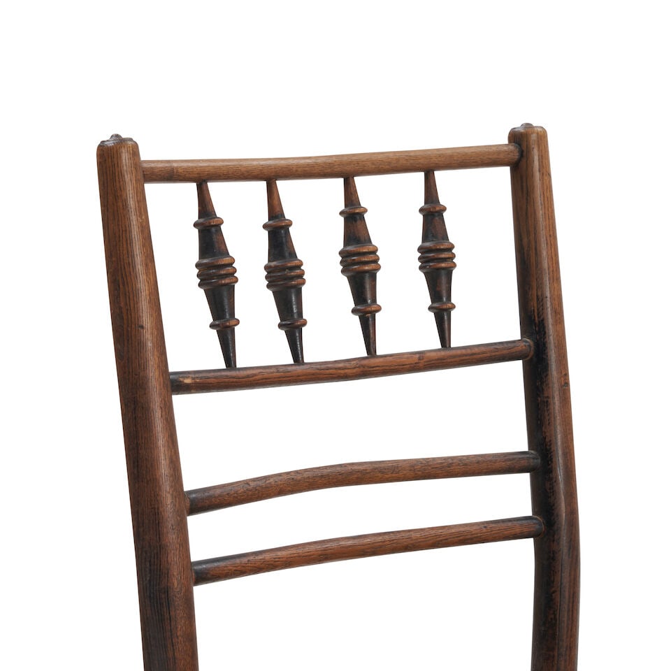 FOUR MORRIS & CO. 'SUSSEX' SIDE CHAIRS England, c. 1865, design attributed to Philip Webb, eboni... - 2