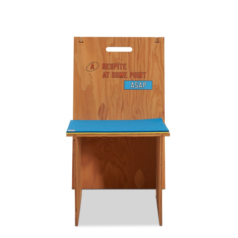 LAWRENCE WEINER (1942-2021) A RESPITE AT SOME POINT ASAP, 2015Polychrome digital printing with v... - 2