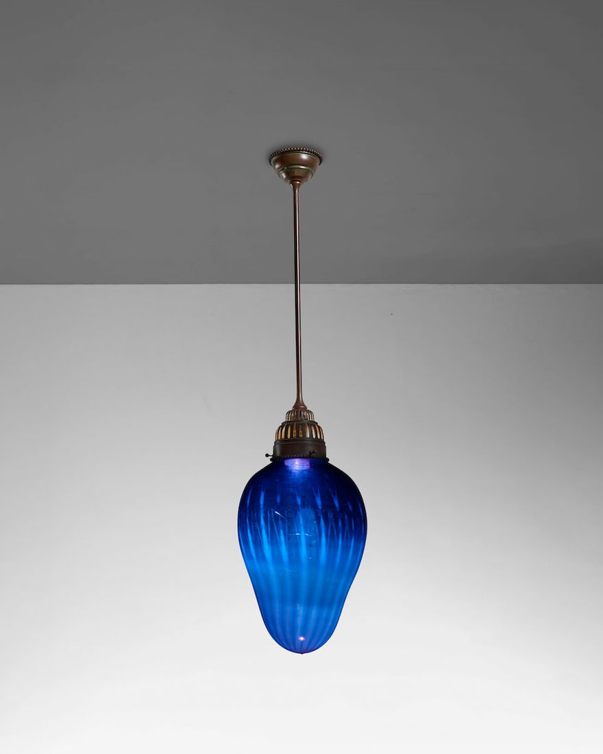 TIFFANY STUDIOS (1899-1930) RARE STALACTITE HANGING LAMP New York, New York, circa 1919, favrile... (1 of 2)
