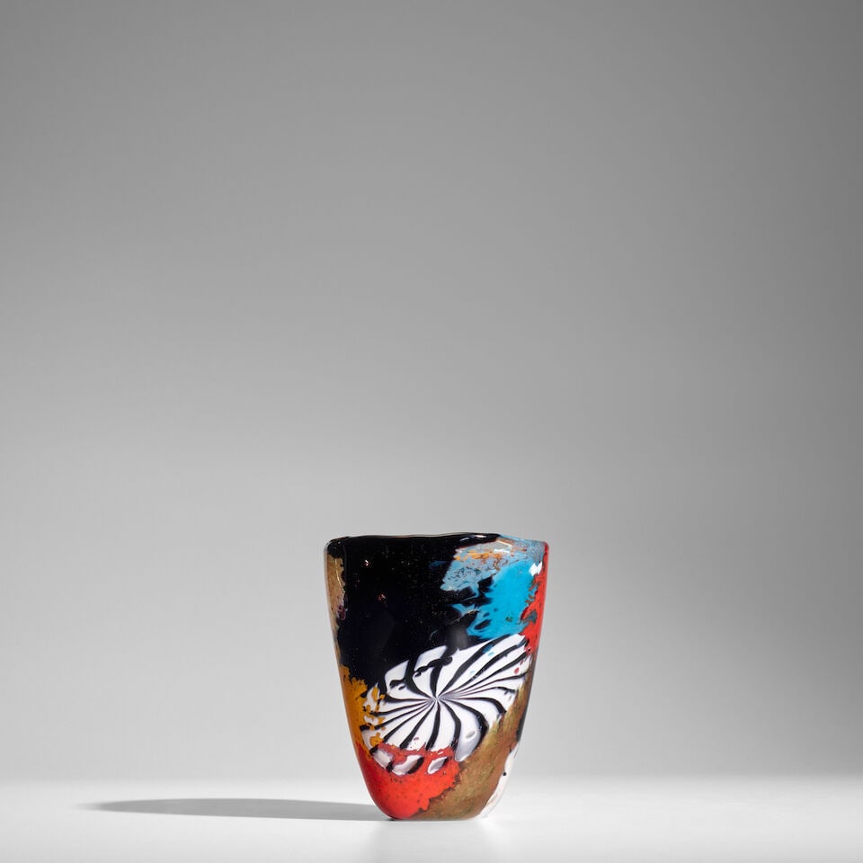 DINO MARTENS (1894-1970) 'Oriente' Vasecirca 1950for Aureliano Toso, internally decorated patchw... (1 of 3)