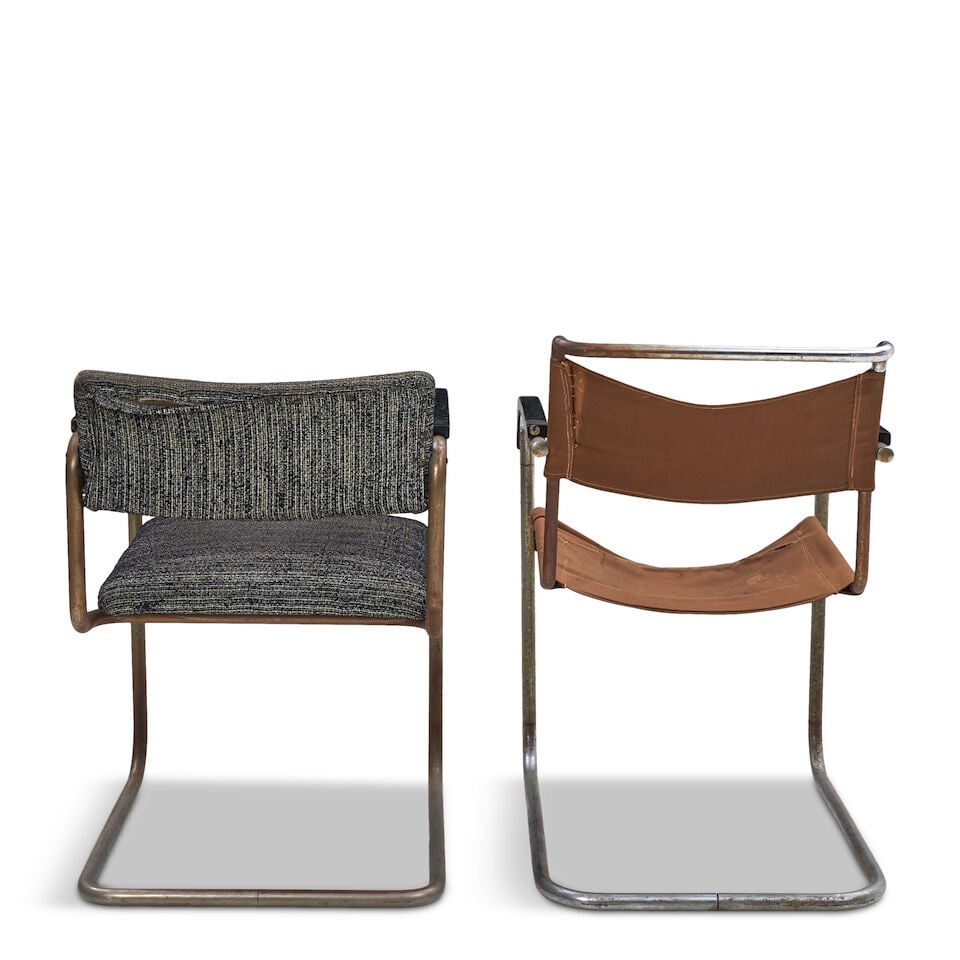TWO MARCEL BREUER (1902-1981) CANTILEVERED ARMCHAIRS Hungary/Austria, designed 1928, one tubular... - 2