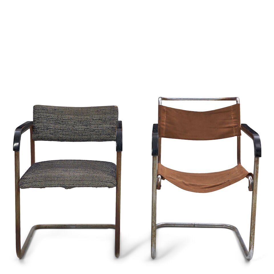 TWO MARCEL BREUER (1902-1981) CANTILEVERED ARMCHAIRS Hungary/Austria, designed 1928, one tubular... - 3