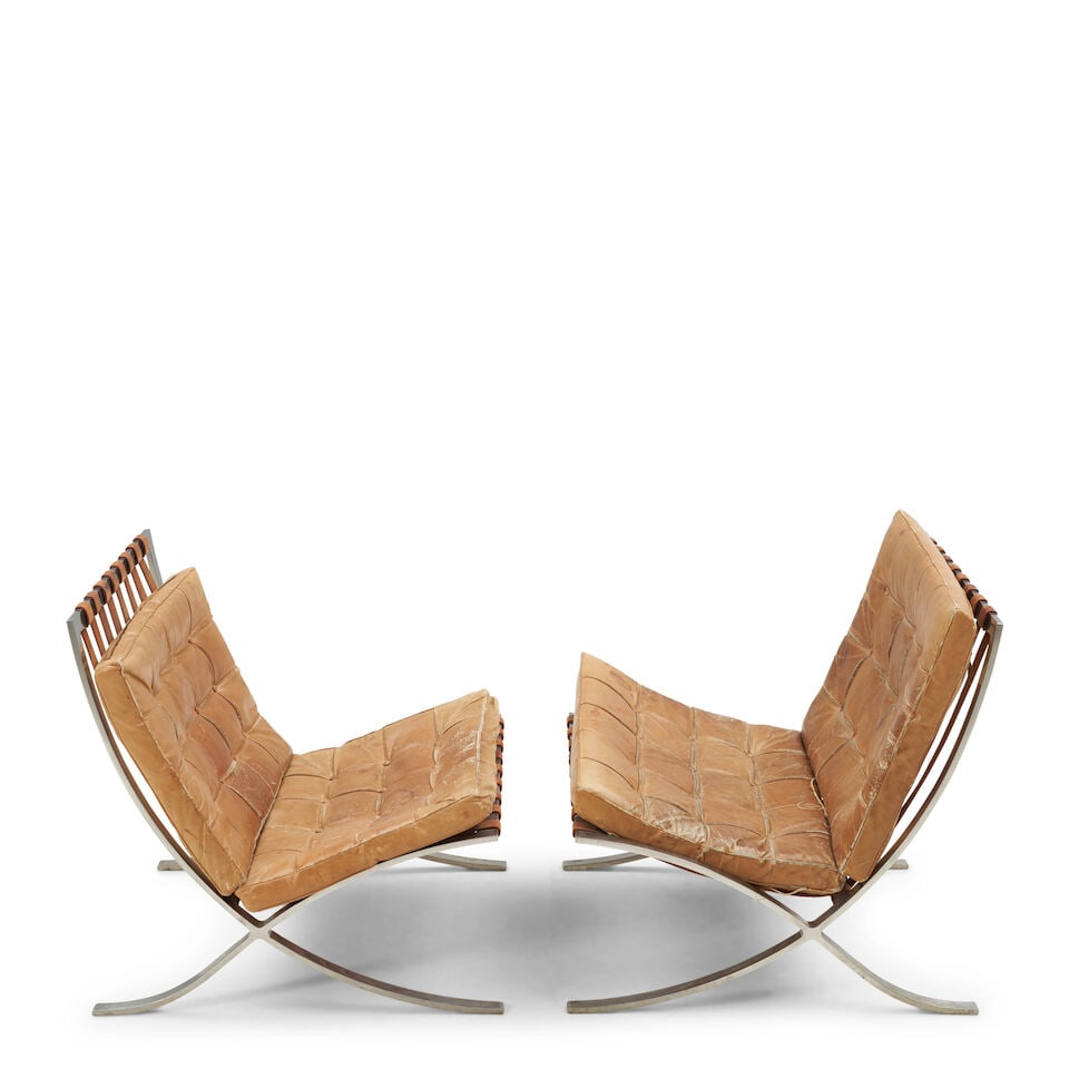 PAIR OF LUDWIG MIES VAN DER ROHE (1886-1969) FOR KNOLL ASSOCIATES 'BARCELONA' CHAIRS United Stat... - 3