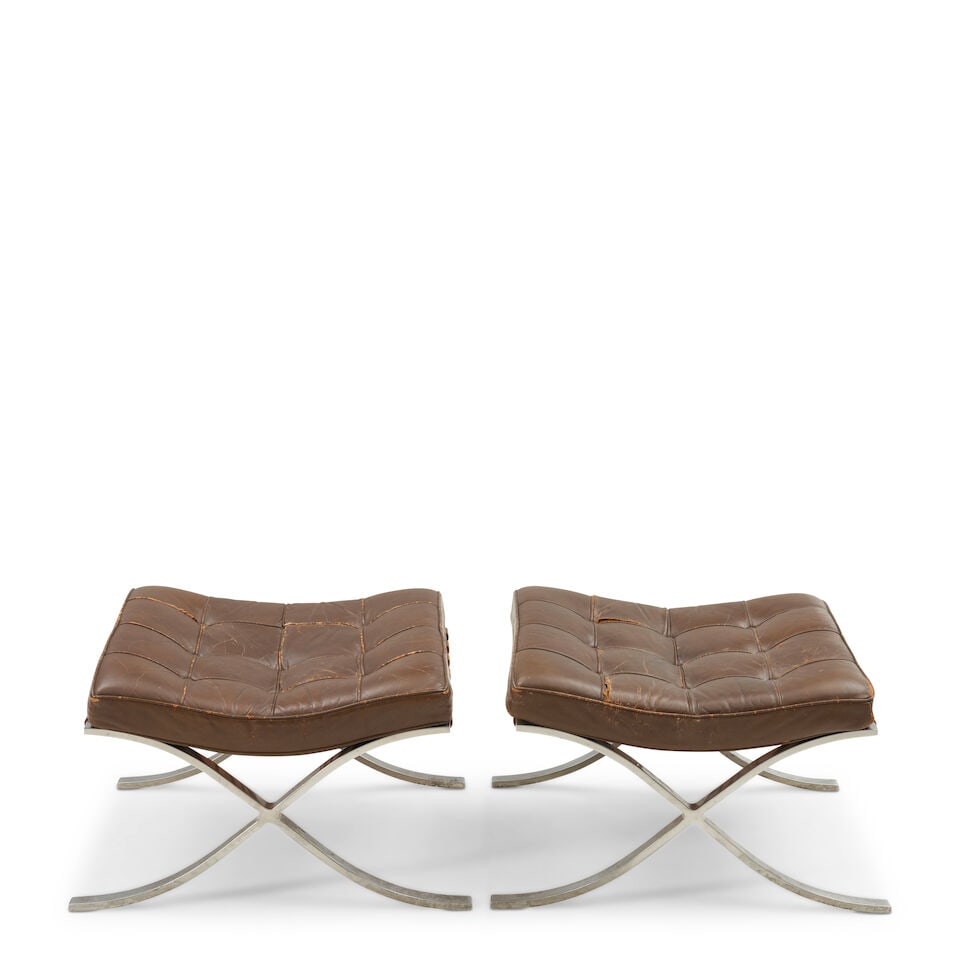 TWO LUDWIG MIES VAN DER ROHE (1886-1969) FOR KNOLL ASSOCIATES 'BARCELONA' OTTOMANS United States... - 2