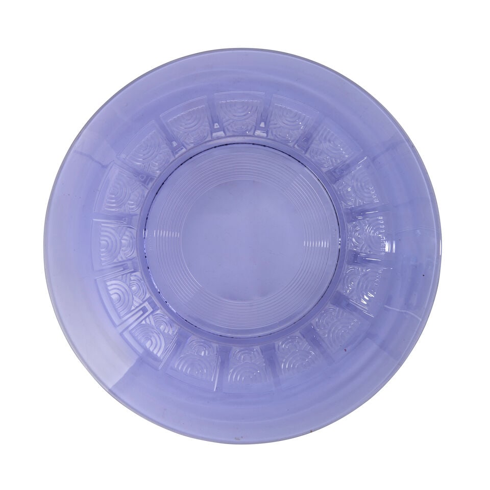 VAL ST. LAMBERT ART DECO CHARGER Belgium, c. 1930, molded glass, molded marks 'Val St. Lambert B... - 4
