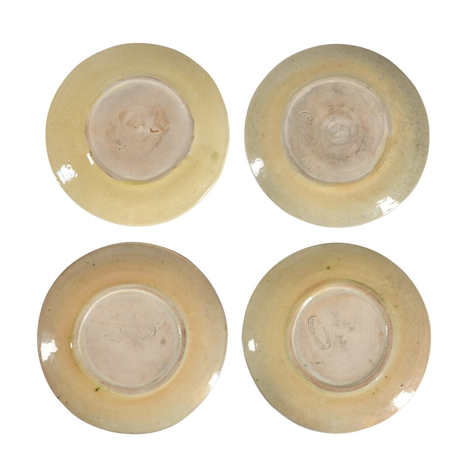 FOUR JOSEPH FOUCARD-JOURDAN (B. 1937) PLATES Vallauris, France, c. 1950, glazed ceramic, impress... - 2