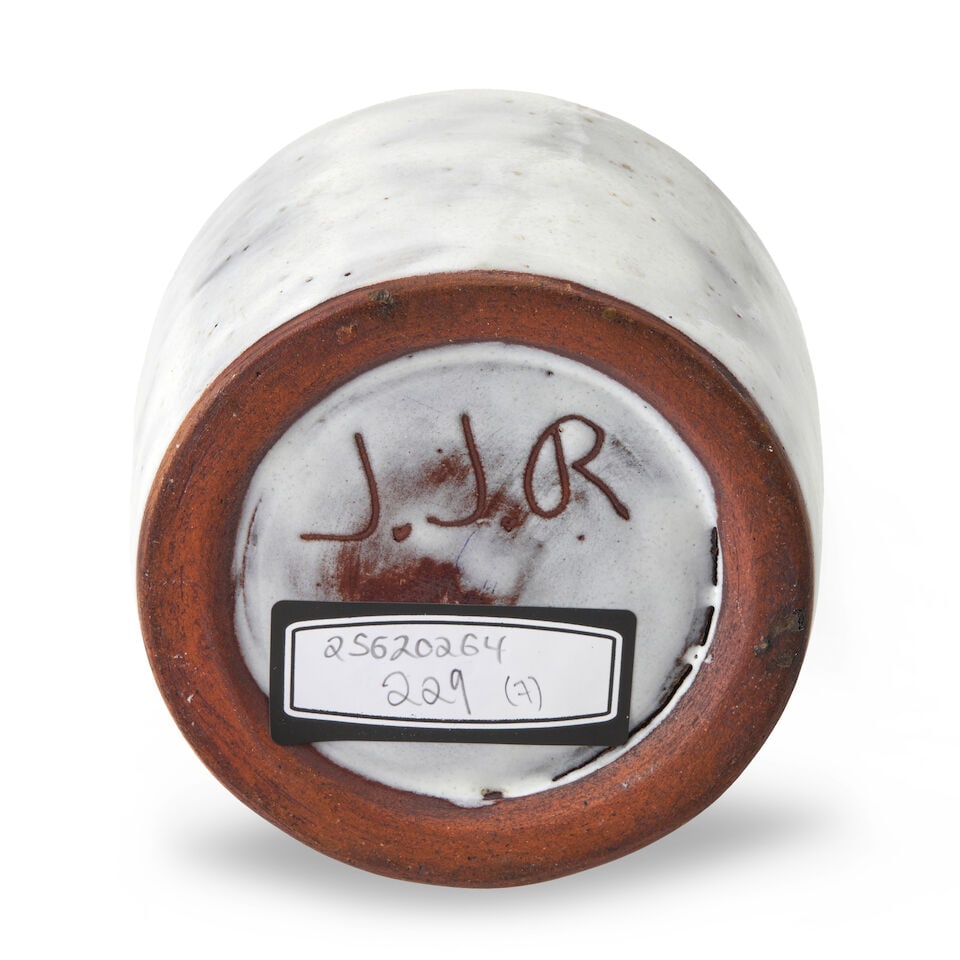 THREE JEAN RIVIER (1915-2017) ITEMS Vallauris, c. 1955, glazed ceramic, small lamp base with pre... - 2