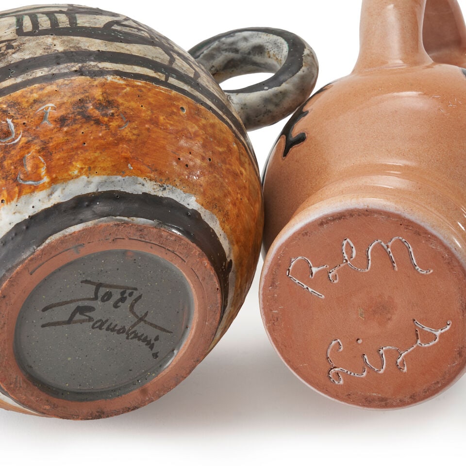 JOEL BAUDOIN (1930-2013) & RENE BEN-LISA (1926-1995) PITCHERS Baudoin, France, c. 2000, glazed e... - 2