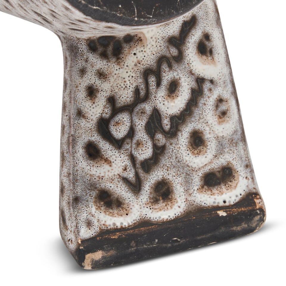 THREE MARIUS BESSONE (1929-2001) VASES Vallauris, France, c. 1955, glazed ceramic, enamels, all ... - 2