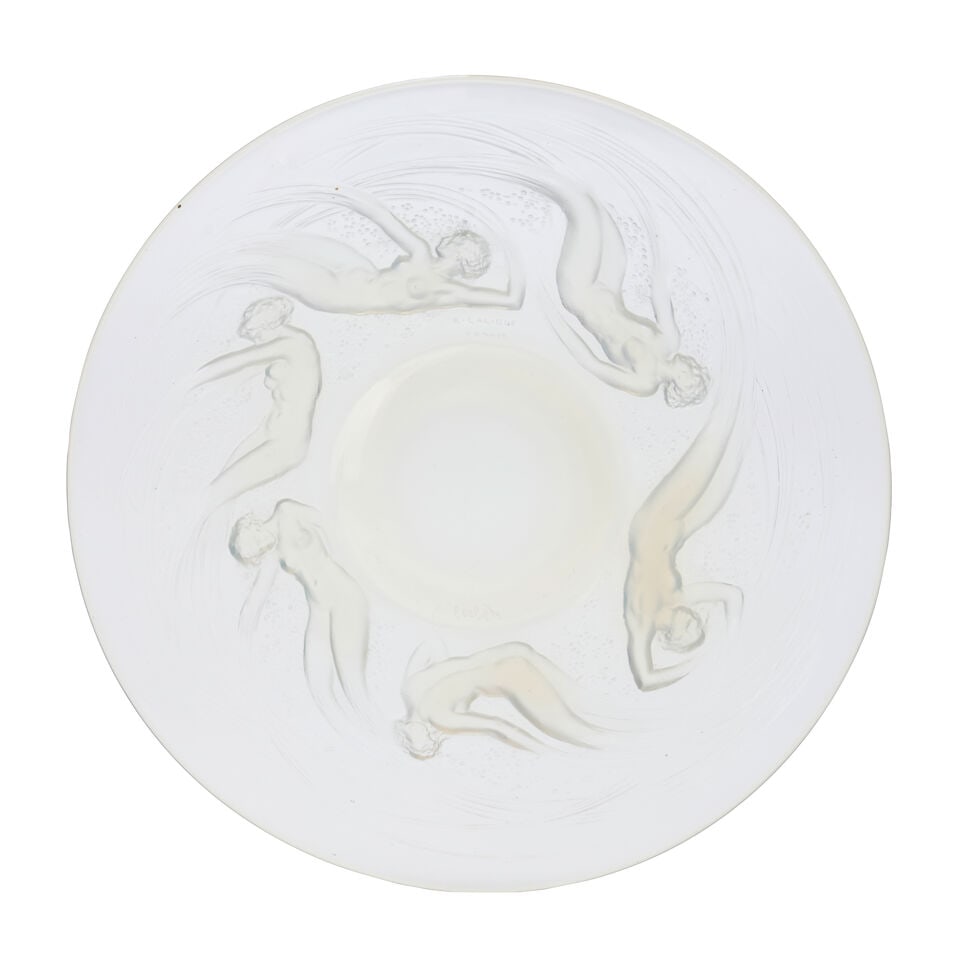 RENE LALIQUE (1860-1945) 'ONDINES' PLATE France, designed 1921, pre-1945 production, molded clea... (1 of 3)