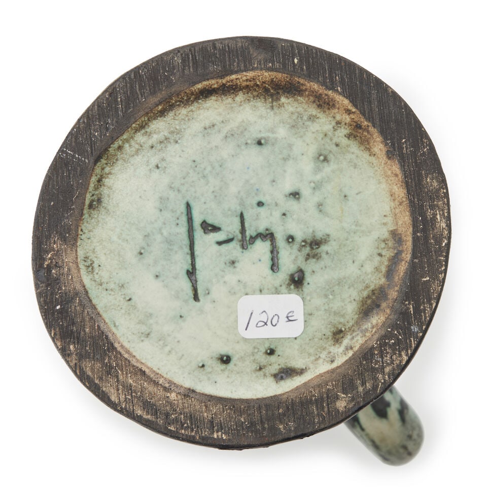 JACQES BLIN (1920-1995) PITCHER France, c. 1960, glazed ceramic, incised mark 'J Blin,' ht. 9 5/... - 2