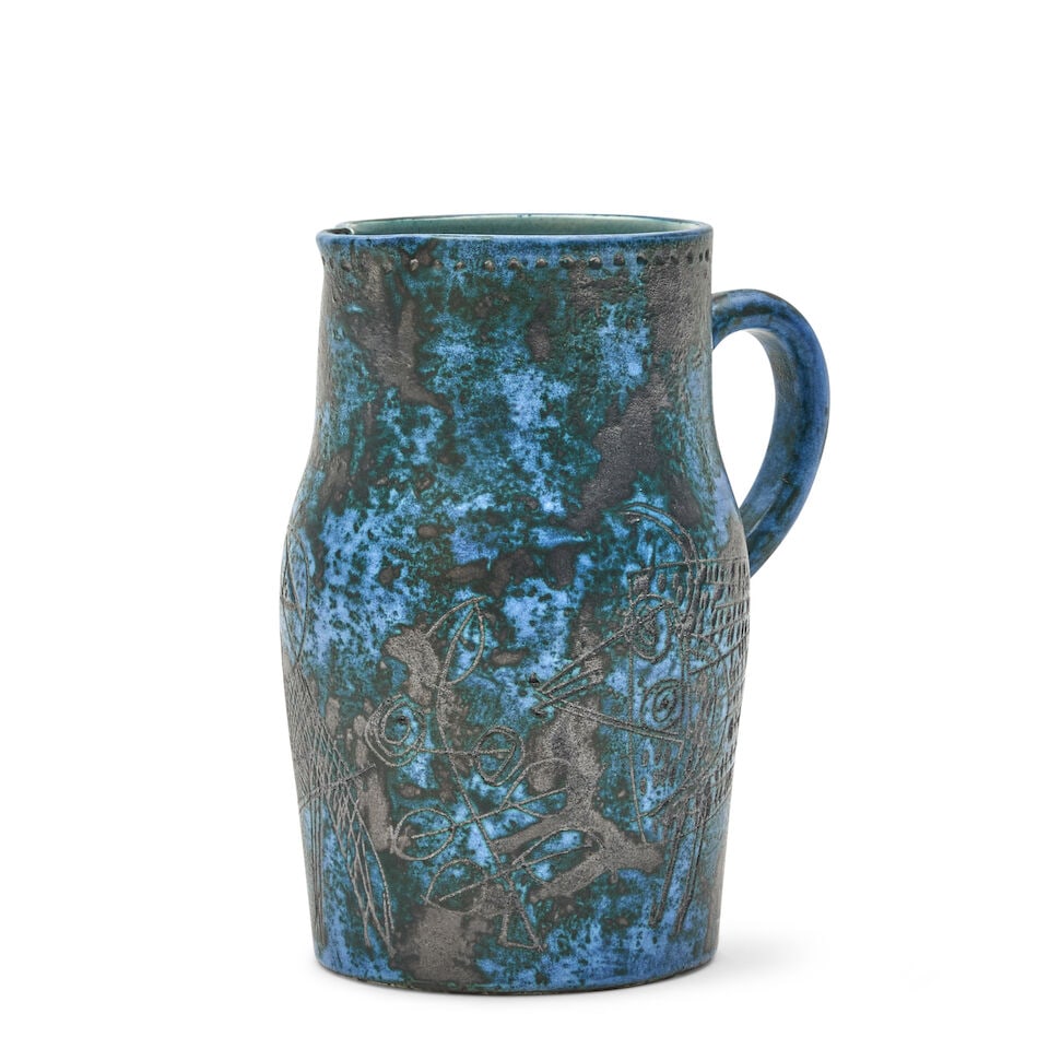 JACQUES BLIN (1920-1995) PITCHER France, c. 1960, glazed ceramic, incised mark 'J Blin,' ht. 8 5... (1 of 3)