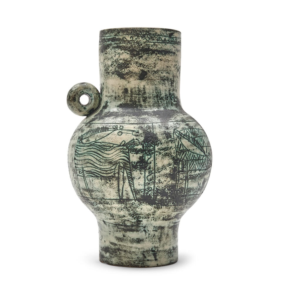 JACQUES BLIN (1920-1995) VASE France, c. 1960, glazed ceramic, incised mark 'J Blin,' ht. 12 1/8... (1 of 3)